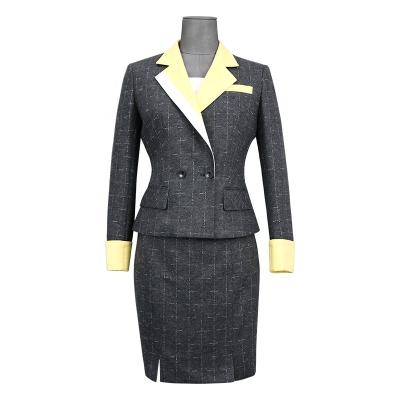 China Anti-wrinkle 2020 unique design new fashion woman woolen suit plus size woman formal suit for sale