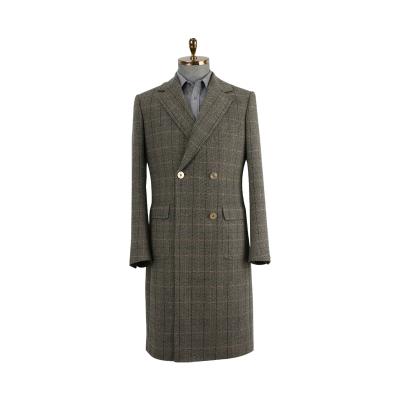 China High Quality Cost Effective Anti-wrinkle Winter Overcoat Single Breasted Plaid Wool Slim Fit Coat For Men for sale