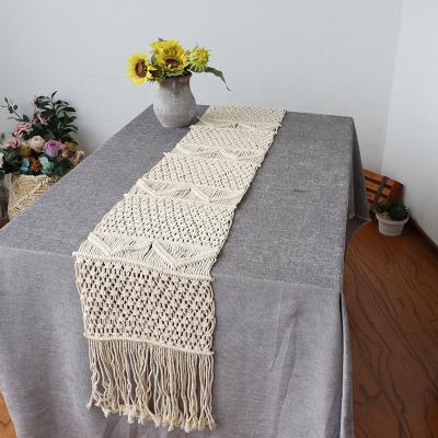 China Wedding Boho Table Runners Blanket Macrame Table Runner Handwoven Decoration Minimalist Handwoven Bedding Table Runner for sale