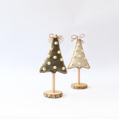 China Factory Direct Selling Artificial Wood Creative Gifts Cloth Wooden Christmas Tree For Christmas Decorations for sale