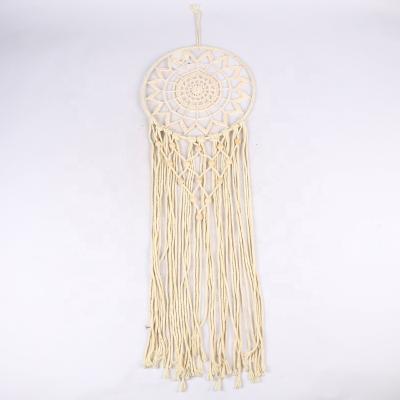 China Minimalist Handmade Knotted Bohemian Macrame Wall Hanging Dream Catcher For Indoor Household Home Decoration for sale