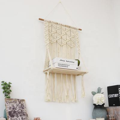 China Wall Decor Macrame Plant Hanger Macrame Barn Plant Hanging Shelves Foldable/Eco-friendly Luxury Wall Shelf for Home Decorations for sale