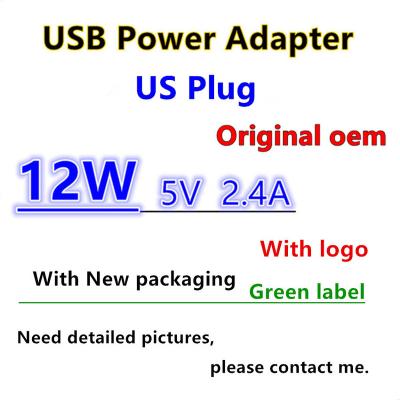 China Original Cell Phone 12W USB Power Adapter OEM Quality USA Plug In AC 5.2v 2.4A Home Wall Charger With Original Packing And Logo for sale