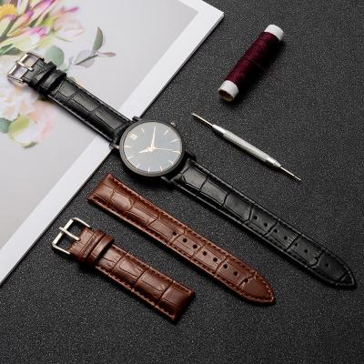 China Top Layer Leather Strap Watch Accessories Waterproof Shockproof Wick Leather Strap Watchband for sale