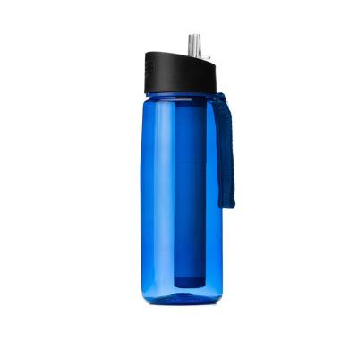 China 500ml Portable Car Plastic Drinking Water Bottle With Filter Purifier for sale