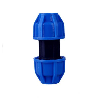 China Wholesale Dark Blue Connecting PE Pipe HDPE Compression Fitting PE Quick Connect Poly Pipe Fittings Adapter Fitting For Irrigation for sale