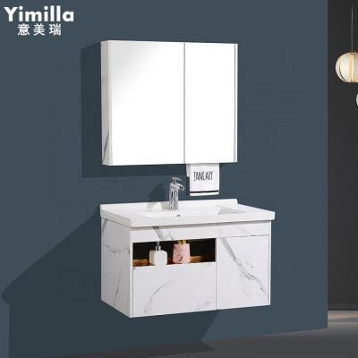 China Modern Chinese Plywood Wash Basin Vanity Wall Mounted Bathroom Wall Cabinet for sale