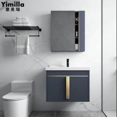 China Modern Yimilla 304 Stainless Steel Modern Bathroom Sink And Cabinet Combo for sale