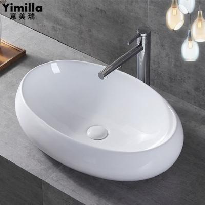 China Sustainable Toilet Sink Sanitary Ware Bathroom White Ceramic Wash Basin for sale