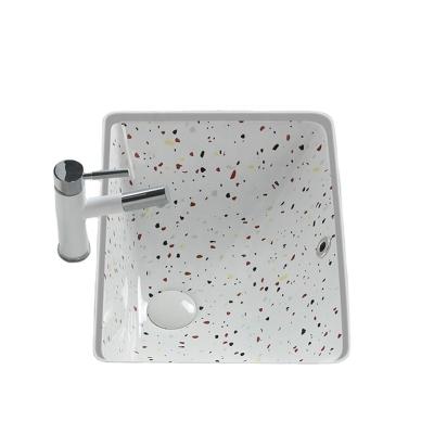 China White Cement Sustainable Concrete Terrazzo Wash Basins And Sinks For Bathroom for sale