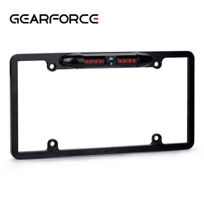 China GEARFORCE 2022 8 LED/IR USA Night Vision License Plate Frame Camera Waterproof Universal Car Backup Camera for sale