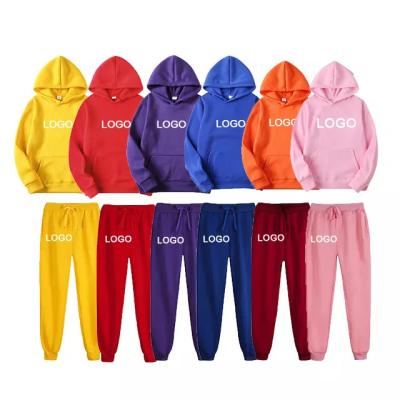 China Breathable Factory wholesale Cheap two piece jogger Set custom Embroidery sweat suits unisex sweatpants and hoodie set for sale