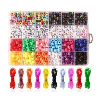 China Diy JEWELRY Accessories Amazon 10 Color Strings 24colors Plastic Box Pony Beads Elastic Wrapping Kit and Letter Beads for sale