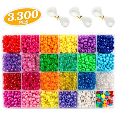 China Amazon Hot Sale 3300pcs Diy JEWELRY Accessories Beads Suppliers Mardi Gras Beads 9*6mm Diy Pony Beads for sale