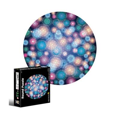 China Educational Gift Parent-child Christmas Fireworks Toy Interactive Jigsaw Round Puzzle 1000 for sale