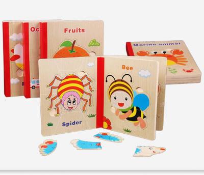 China Cartoon Toy Boys and Girls Intelligence Blocks Toys Wooden Jigsaw Puzzle Books for sale