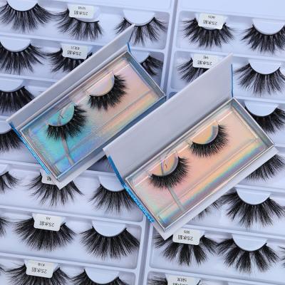 China Customized Package High Quality Full Winged Mink Eyelash Fluffy 25mm Mink Eyelash Vendor for sale