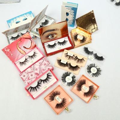 China Fake 25mm Natural Material Natural Material Mink Eyelashes With Box From Private Label Wholesale Criss-Cross 25mm for sale