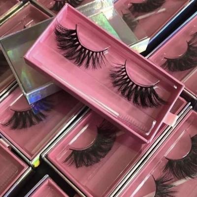 China Wholesale Crisscross Packaging Customized 25mm Faux Mink Eyelashes Unique With Custom Eyelash Package for sale