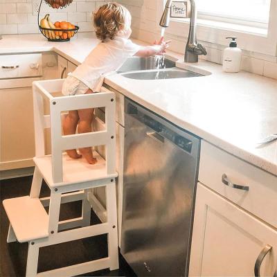 China (Others)Adjustable Children's Furniture Sets MDF Step Stool Folding White Wood Step Stool for sale