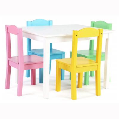 China Modern With 4 Chairs Table Set Kids Chairs And Table Set Cheap Kids Dining Table Set for sale