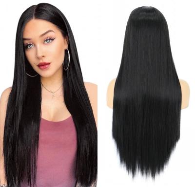 China Natural Fit XuanRan Fiber Full Lace Wigs Ombre Long Full Lace Heat Resistant Straight Non Frontal Synthetic Heat Resistant Wig Good Seller Quality for sale