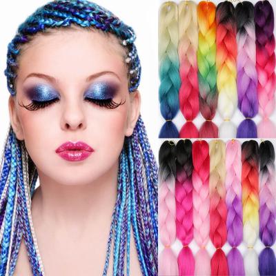 China Soft Smooth Thick Women 24 Inch Yaki Synthetic Fiber Hair Bone Xpression Braiding Straight Long Braiding Hair for sale