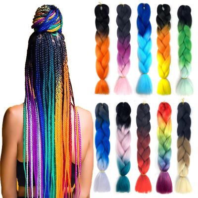 China Wholesale 100g Xpression Braiding Wig Extension Soft Smooth Thick Jumbo Hair Long Two Color Pre Stretched Braiding Hair for sale