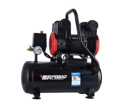 China Mini 0.75hp 1hp 220V AC Small Portable Oil Free Electric Silent Oil Free Air Compressor 9l for sale