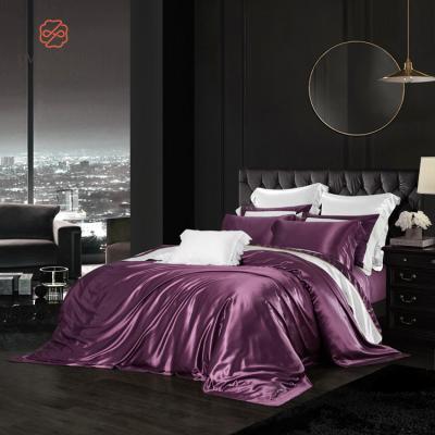 China Luxury Anti-Static 4 Pcs Silk Sheets, 19MM Silk Bedding Sets, 100% Mulberry 6A Silk, King Size for sale