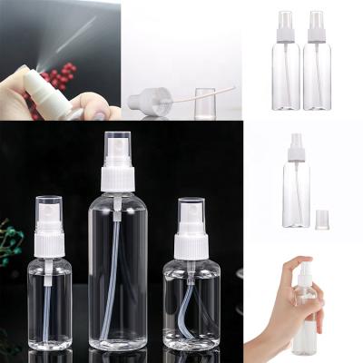 China Custom Empty Clear Plastic Personal Care Factory Body Mist Refill Alcohol Spray Bottle for sale