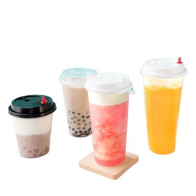 China 500ml-95 pp U Shape Eco-friendly Biodegradable Cup Clear Disposable Plastic Boba Bubble Milk Tea Cup for sale