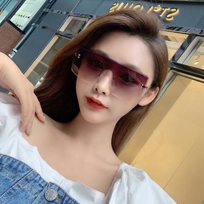 China 10 Years Experience Custom Oversized Square Logo Women Man Sunglasses Rimless Gradient Lens Sunglasses UV400 Fashion New Arrivals Eyewear for sale