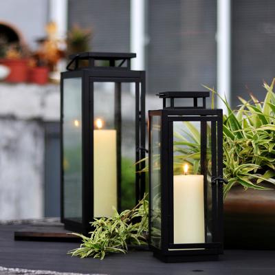 China Outdoor Metal Craft Home Lantern Wall Garden Iron Decoration Lamp Light With Glass for sale