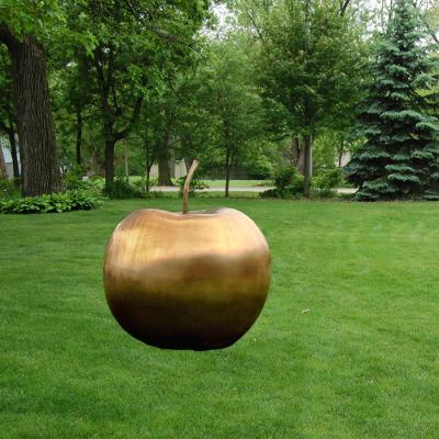 China Europe Large Outdoor Bronze Fruit Sculpture Large Metal Apple Garden Ornament for sale