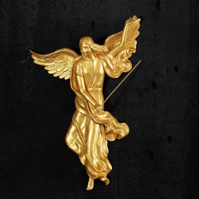 China Modern Bronze Art Statue Europe Angel Wall Sculpture Metal Home Decor for sale