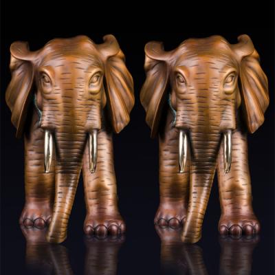 China Europe Elephant Antique Bronze Statue Pair Metal Art Sculpture Home Decor Animal for sale