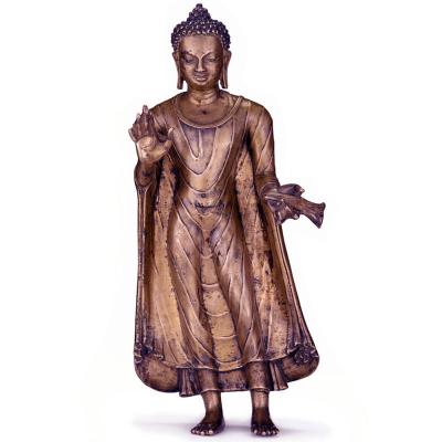 China Indian Brass Buddhist Sculpture India Life Size Bronze Standing Statue Buddha for sale