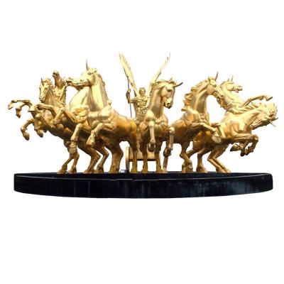 China Europe Bronze Brass Garden Sculpture Of Apollo Water Fountain And Horses Statue for sale