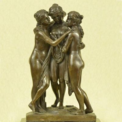 China Life Size Europe Female Figure Metal Sculpture The Three Graces Bronze Greek Statue for sale