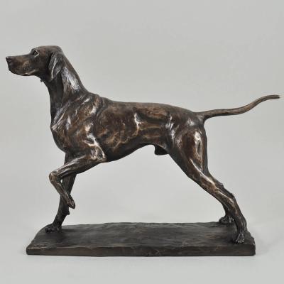 China Europe Life Size Dog Statue Bronze Metal Animal Pointer Sculpture for sale