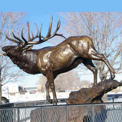 China Life Size Bronze Elk Statue Brass Deer Garden Sculpture Of Europe Large for sale