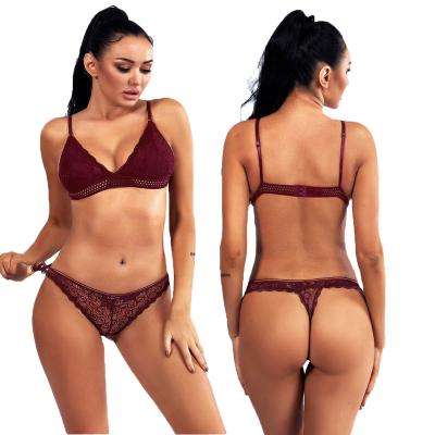 China Antibacterial Antibacterial Sexy Perspective Lace Up Pure Color Thong Plus Size Women's Panties for sale