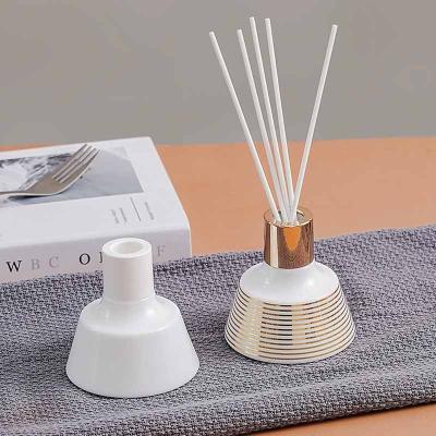 China Personal Care Factory Price Customized OEM Wholesale 30ml - 300ml Opal Glass Reed Diffuser Bottle Luxury Unique Empty Scented White With Stick for sale