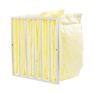 China Hotels Laboratory AHU Bag Filter Frame Design Polyester Fiber Air Filter Industrial Pharmaceutical Bag for sale