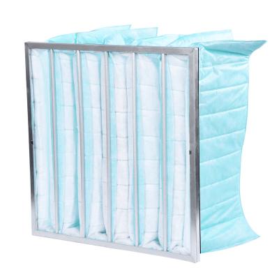 China Hotels Fresh Air System Polyester Fiberglass Pouch Bag Air Filter G4 F6 F7 F8 Bag Air Filter for sale