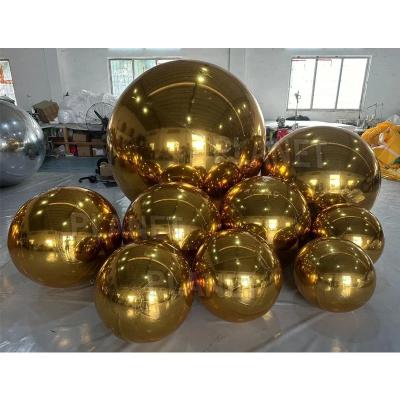 China Giant Christmas Decorative Inflatable Mirror Ball Shiny Balloon Mirror Sphere PVC Mirror Balls for sale