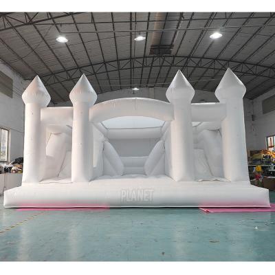 China Weiße Party Sprunghaus Combo PVC Sprung aufblasbarer Sprungschütze aufblasbarer Sprungschloss mit Rutsche zu verkaufen