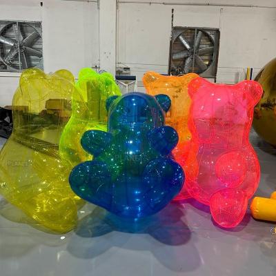 Chine Couleur étanche à l'air transparent PVC transparent gonflable Gummy Bear gonflable Teddy Bear à vendre