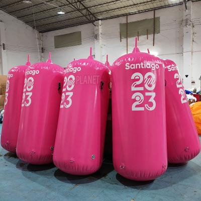 China Customized PVC Air Sealed Inflatable Water Buoy Cylinder Tube Floating Buoy For Water Par for sale